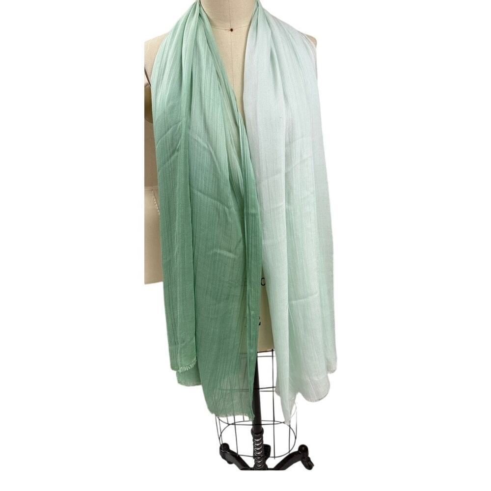 Calypso St Barth Cashmere Modal Green Ombre Wrap Scarf Coastal Boho NWOT